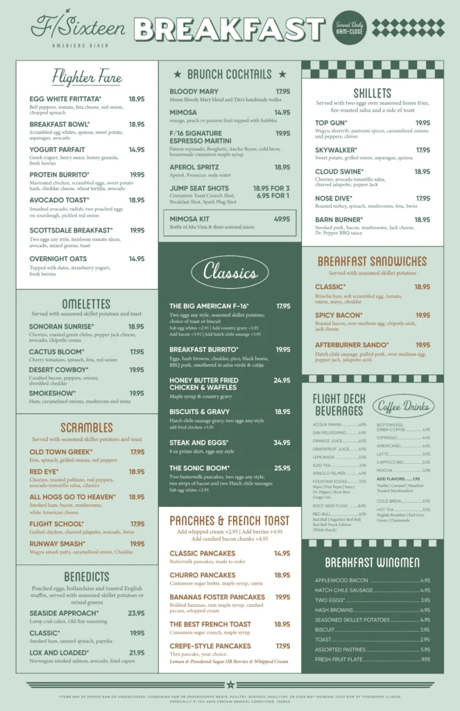 F16 Breakfast Menu